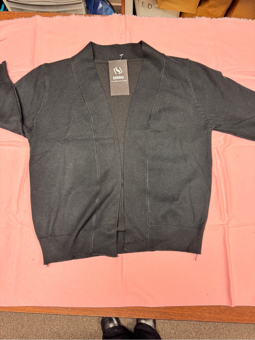 Uniqlo Black Open-Front Knit Cardigan